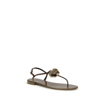 Sandali Giuseppe Zanotti marroni in acciaio inossidabile