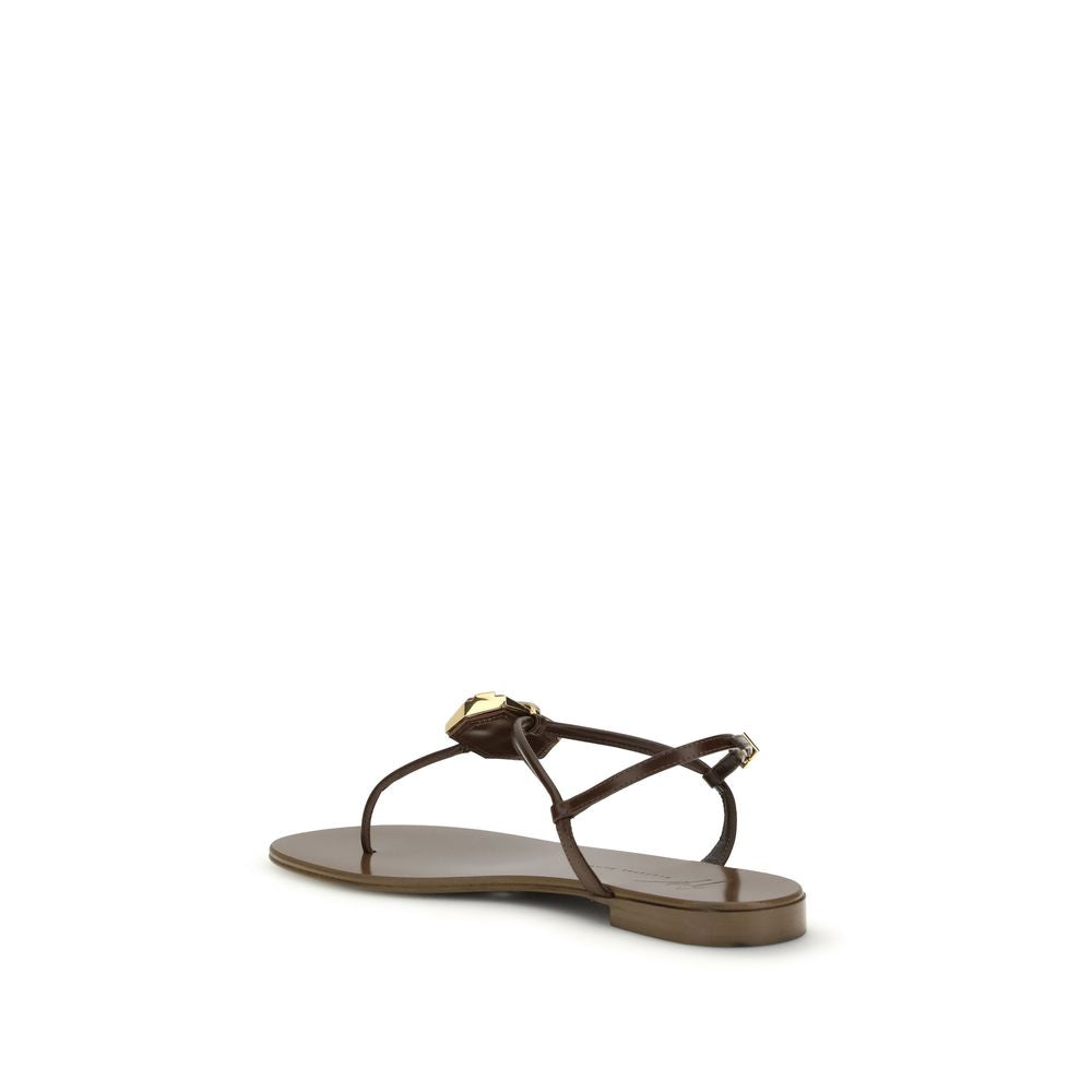 Sandali Giuseppe Zanotti marroni in acciaio inossidabile