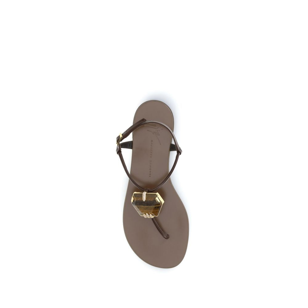 Sandali Giuseppe Zanotti marroni in acciaio inossidabile