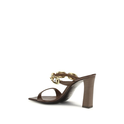 Giuseppe Zanotti Sandali in pelle di vitello marrone Bos Taurus