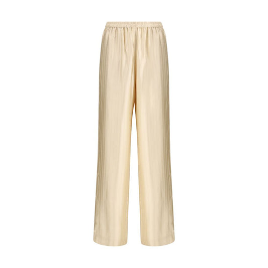 Pantaloni casual in viscosa beige Loulou De Saison