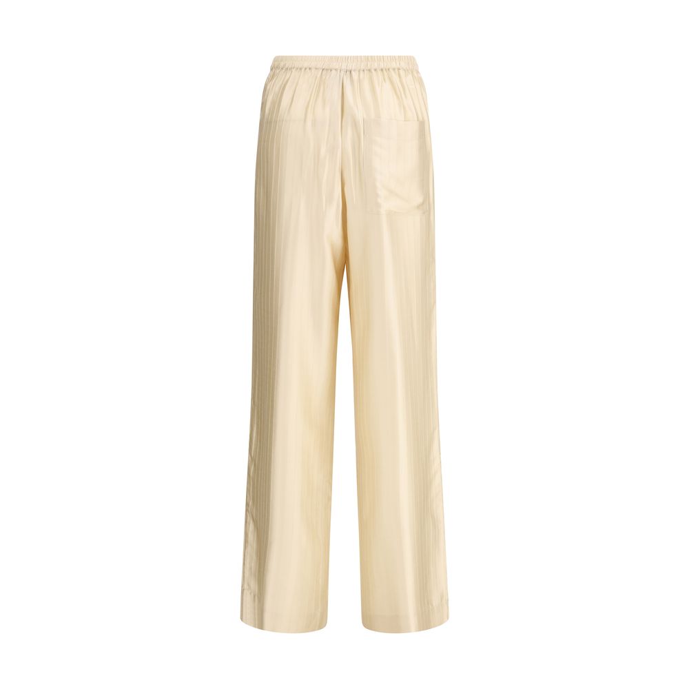 Pantalon Décontracté Loulou De Saison Beige En Viscose