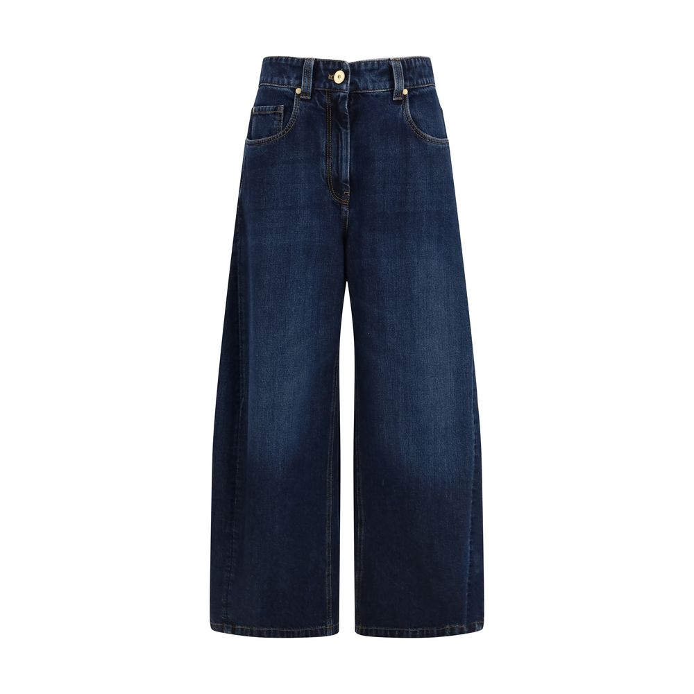 Brunello Cucinelli Jeans in Denim di Cotone Blu