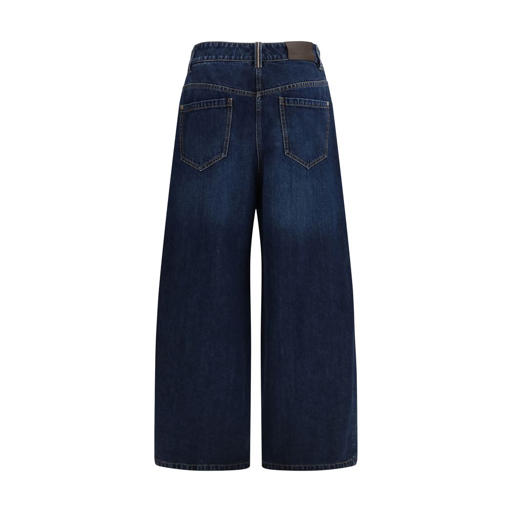 Brunello Cucinelli Jeans in Denim di Cotone Blu