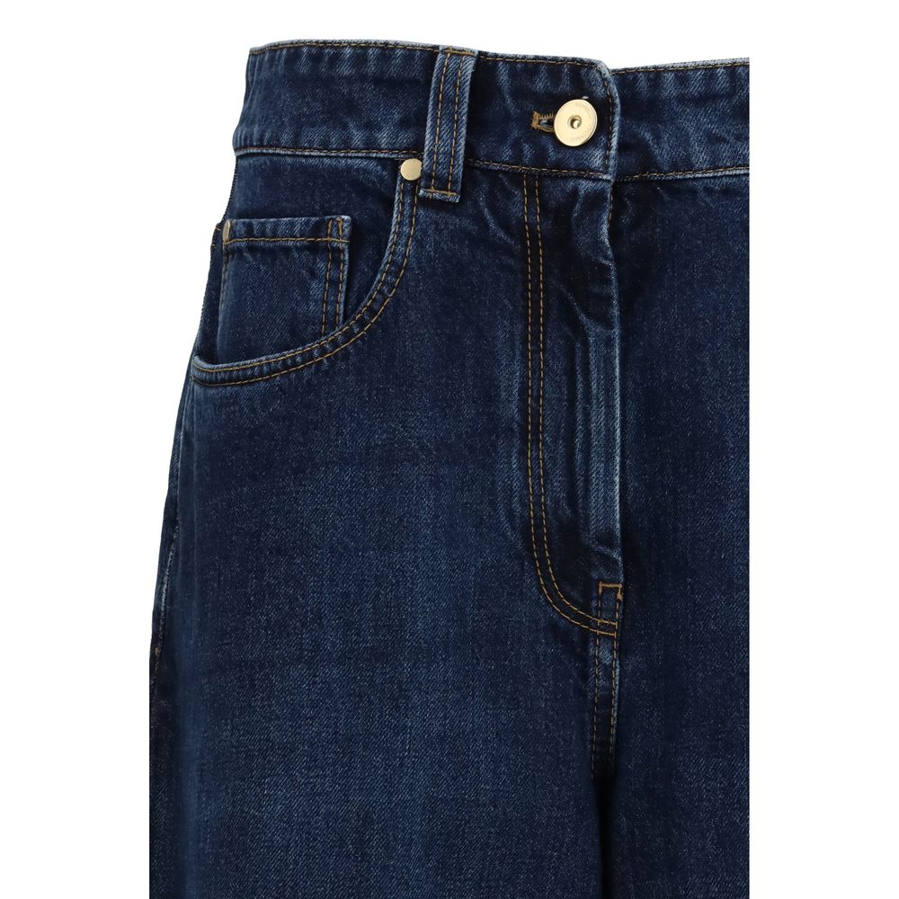Brunello Cucinelli Jeans in Denim di Cotone Blu