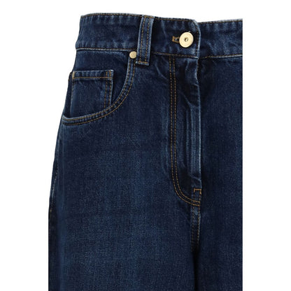 Brunello Cucinelli Jeans in Denim di Cotone Blu