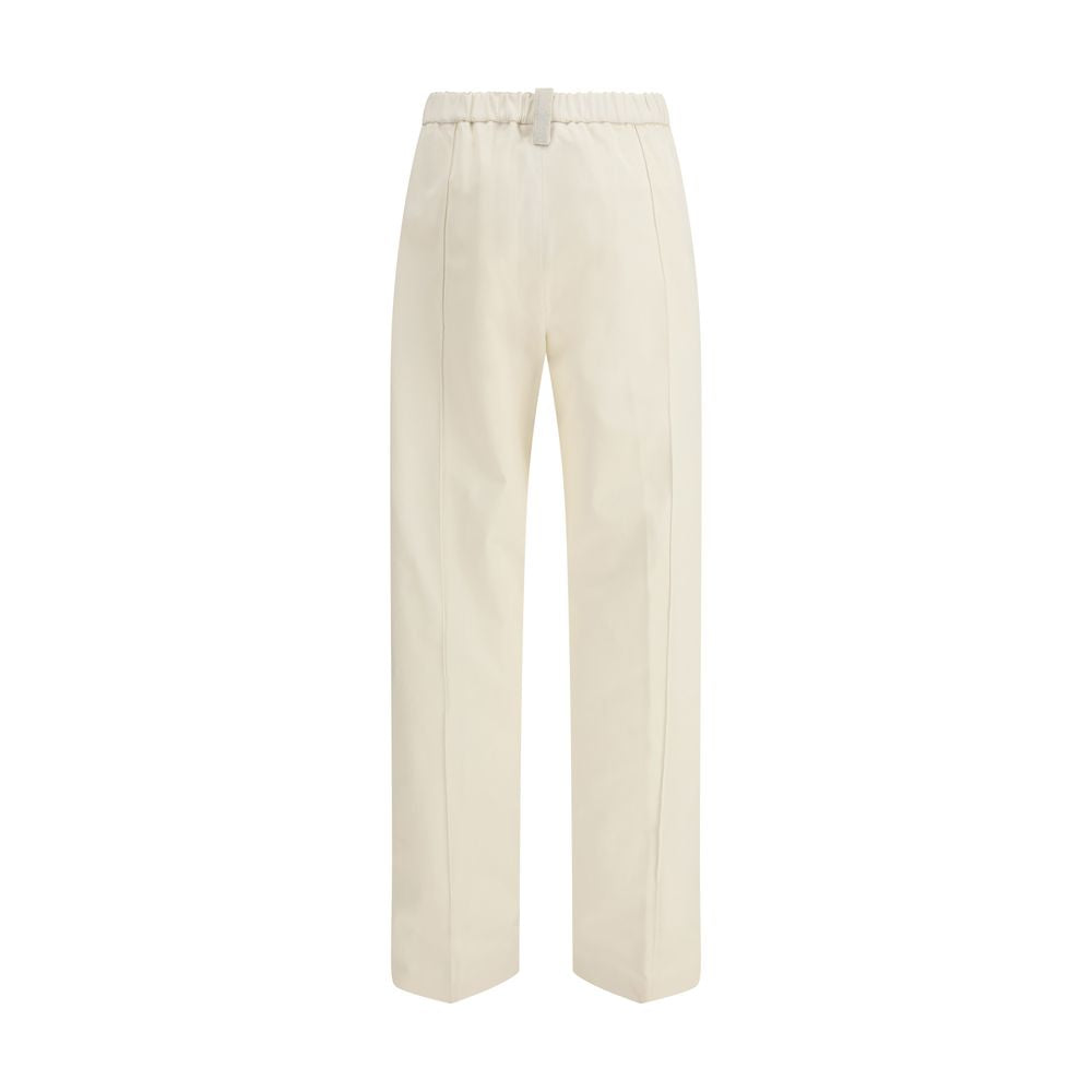 Pantalon décontracté en coton beige Fabiana Filippi
