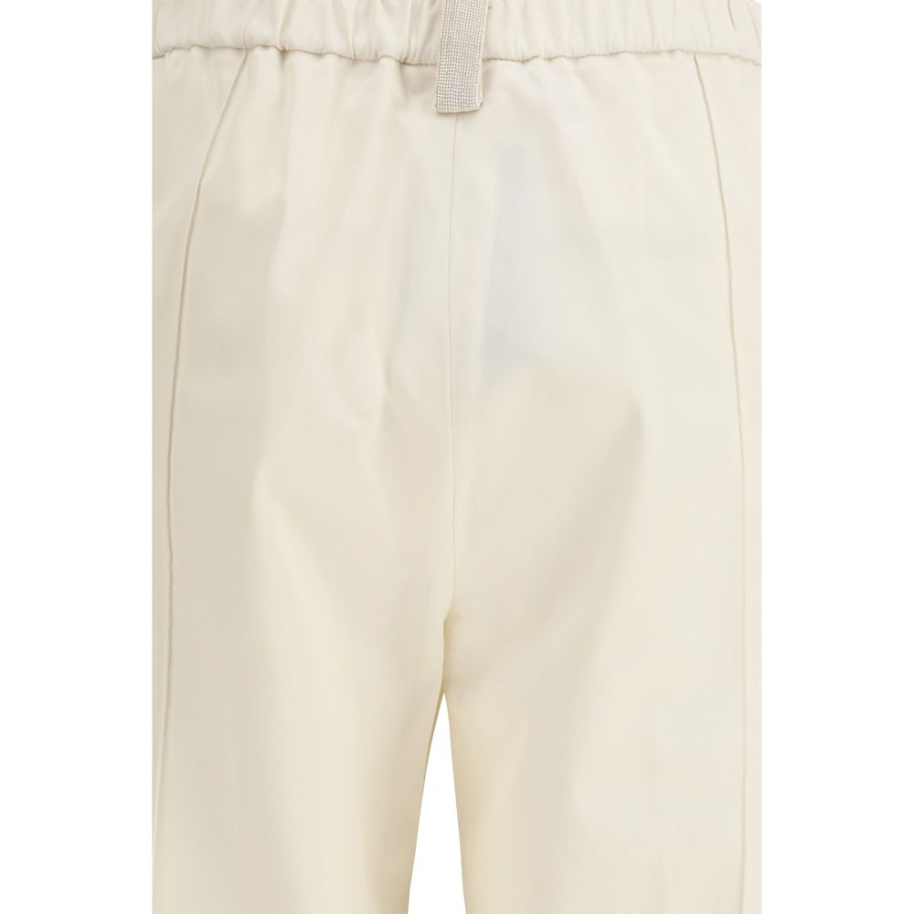 Pantalon décontracté en coton beige Fabiana Filippi