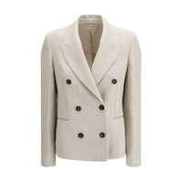 Blazer Brunello Cucinelli in lino beige