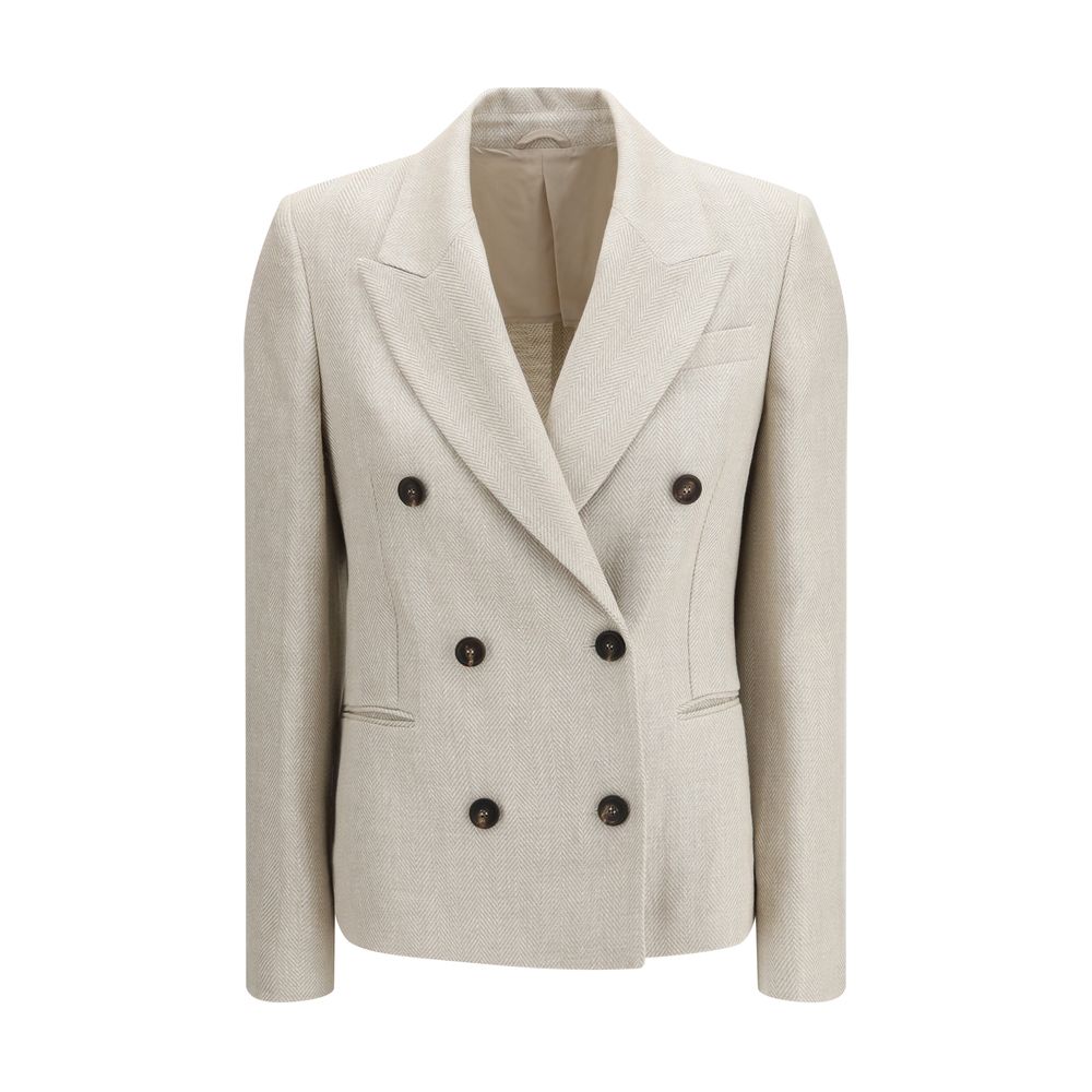 Blazer Brunello Cucinelli in lino beige