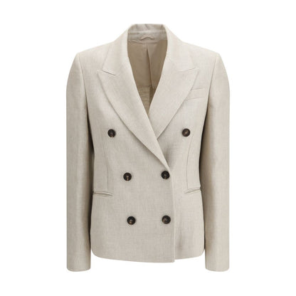 Blazer Brunello Cucinelli in lino beige