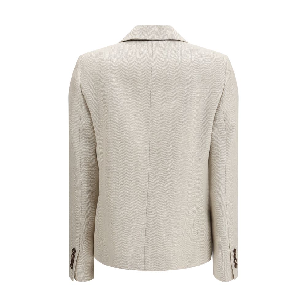 Blazer Brunello Cucinelli in lino beige