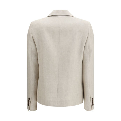 Blazer Brunello Cucinelli in lino beige