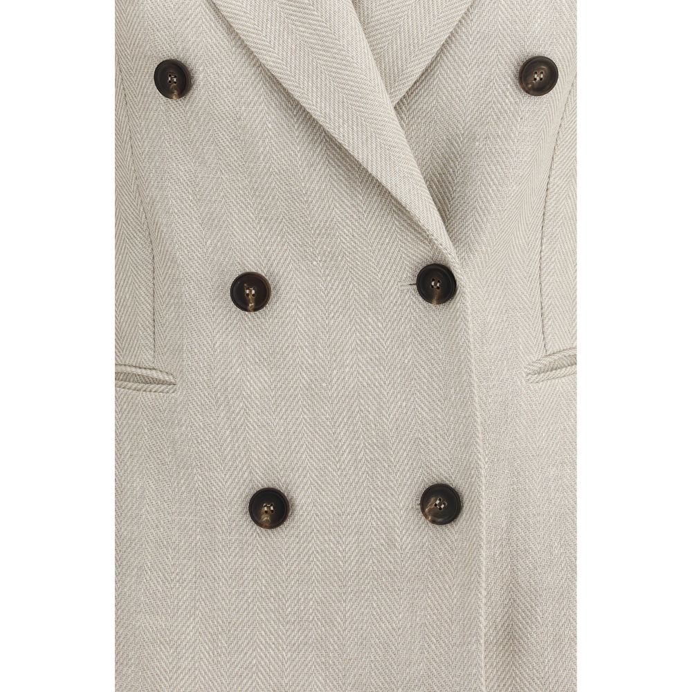 Blazer Brunello Cucinelli in lino beige