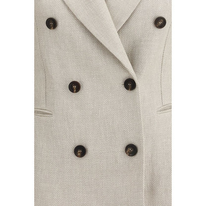 Blazer Brunello Cucinelli in lino beige