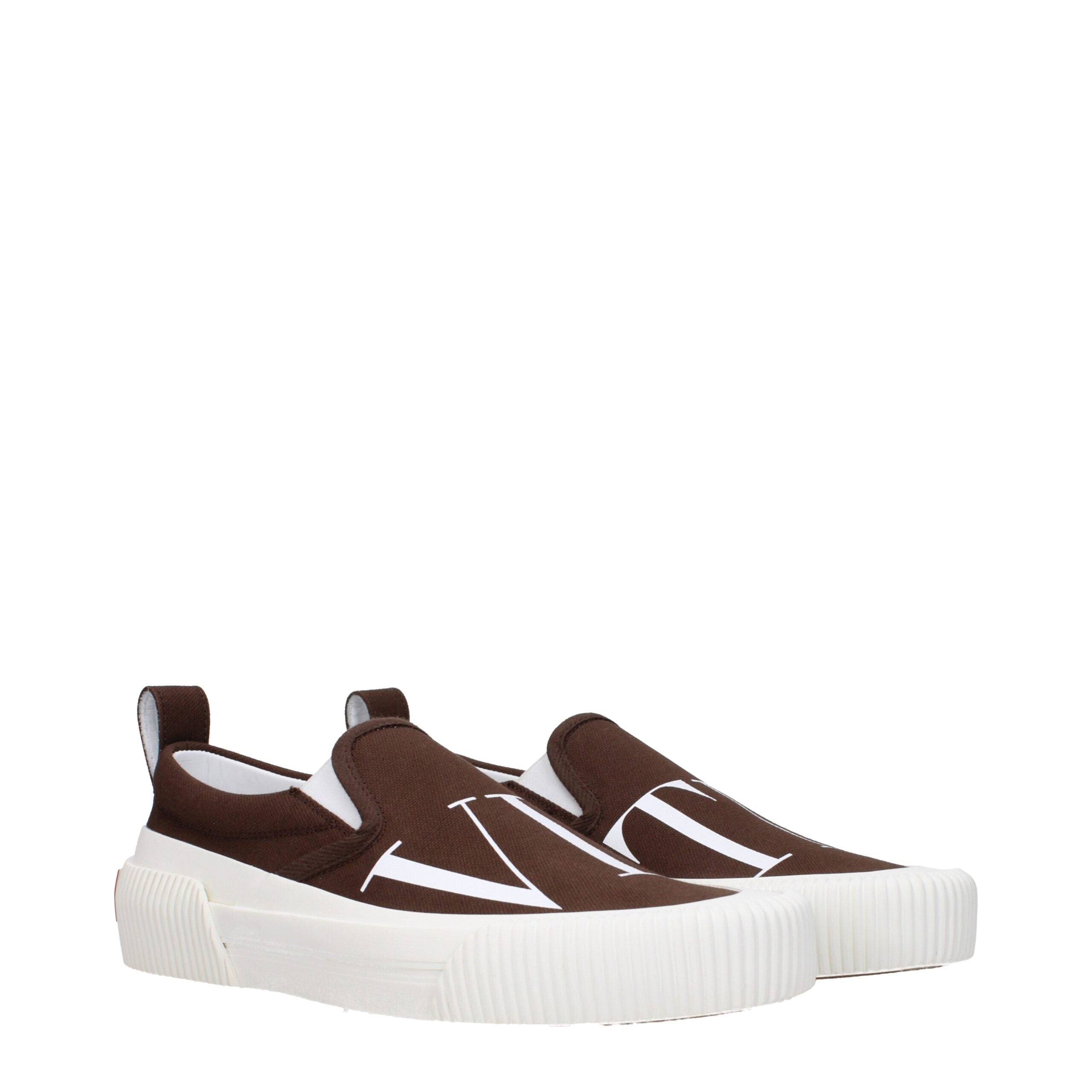 Mocassins à enfiler Valentino Garavani en tissu marron