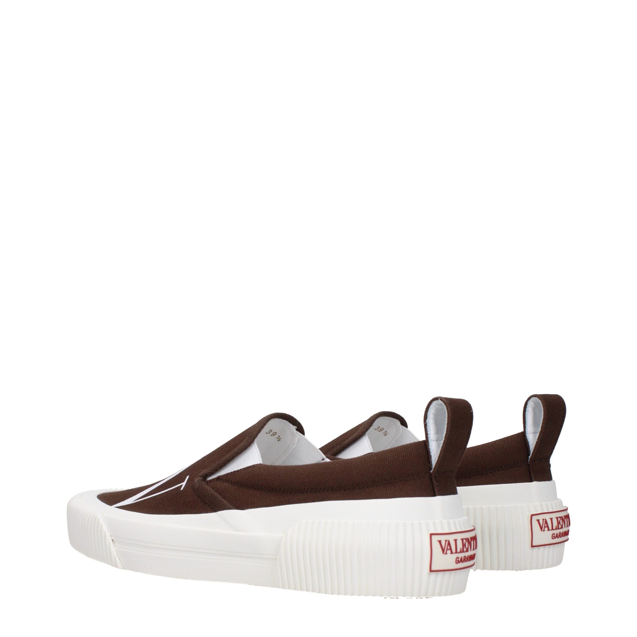 Mocassins à enfiler Valentino Garavani en tissu marron