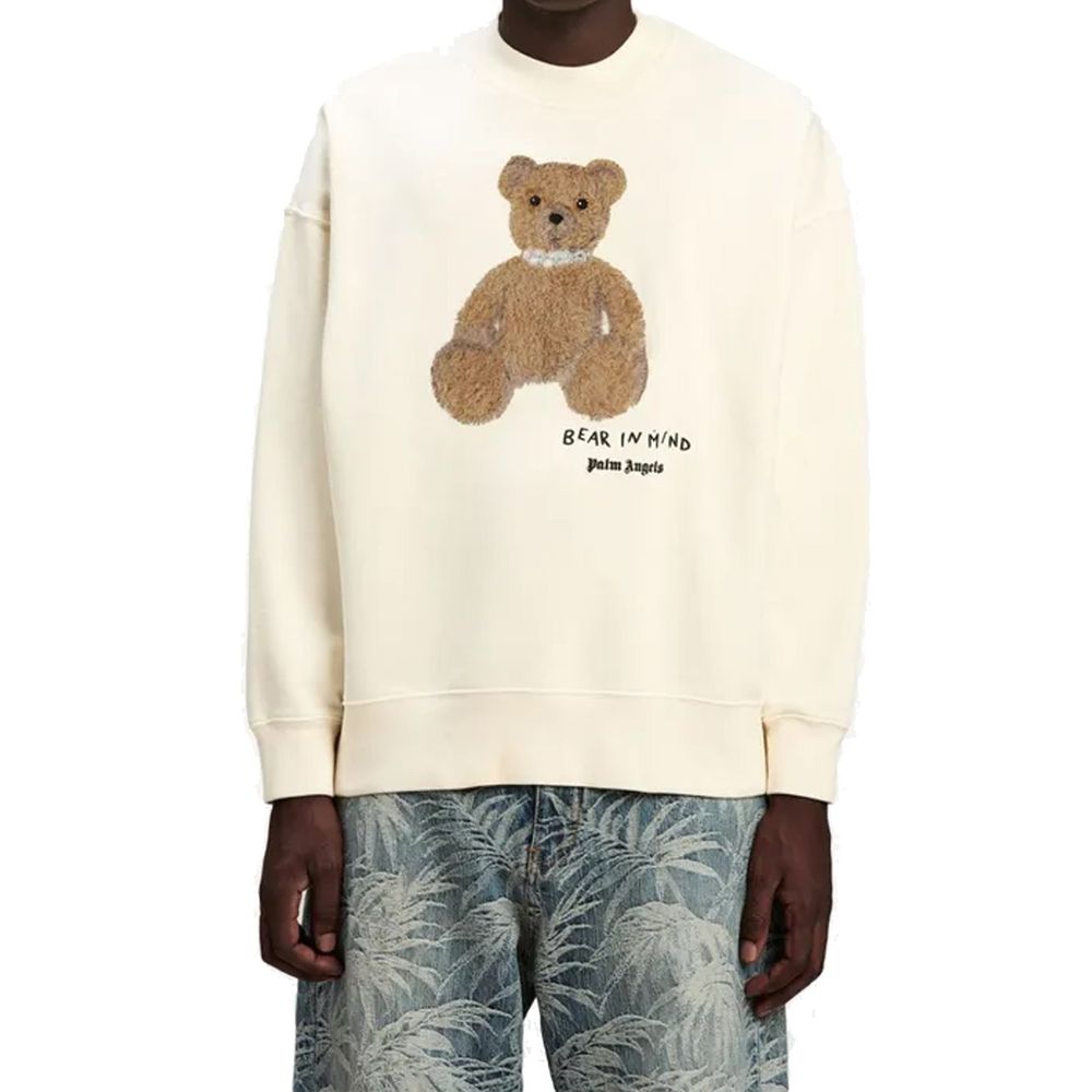 Sweat-shirt en coton blanc Palm Angels