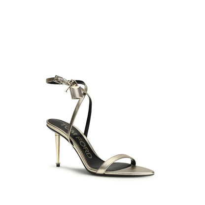 Sandali Tom Ford Gold Calf Leather Bos Taurus con Tacco a Stiletto