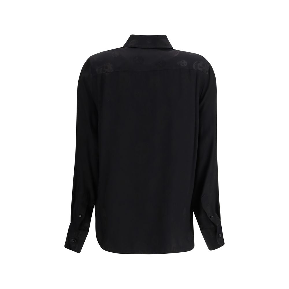 Alexander McQueen Camicia Nera Fantasia in Viscosa