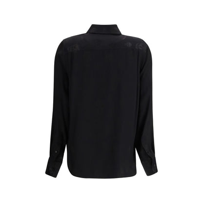 Alexander McQueen Camicia Nera Fantasia in Viscosa