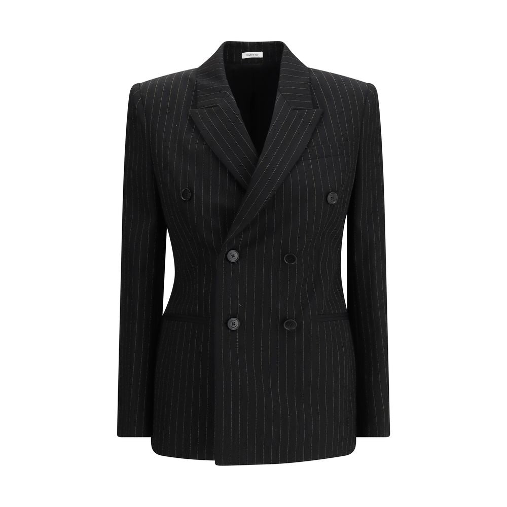 Blazer di lana nero Alexander McQueen