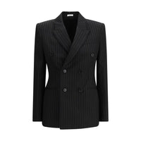 Blazer di lana nero Alexander McQueen