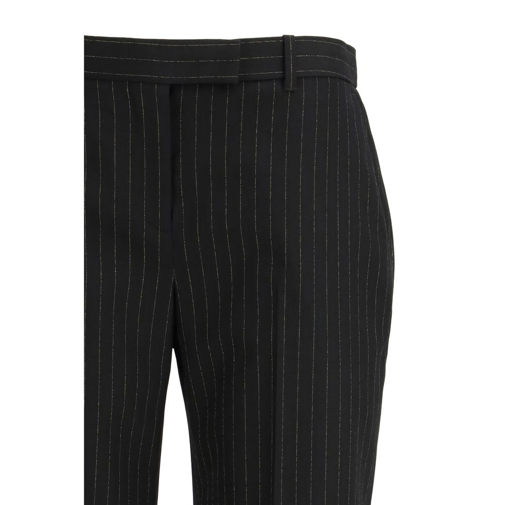 Pantalon de ville en laine noir Alexander McQueen