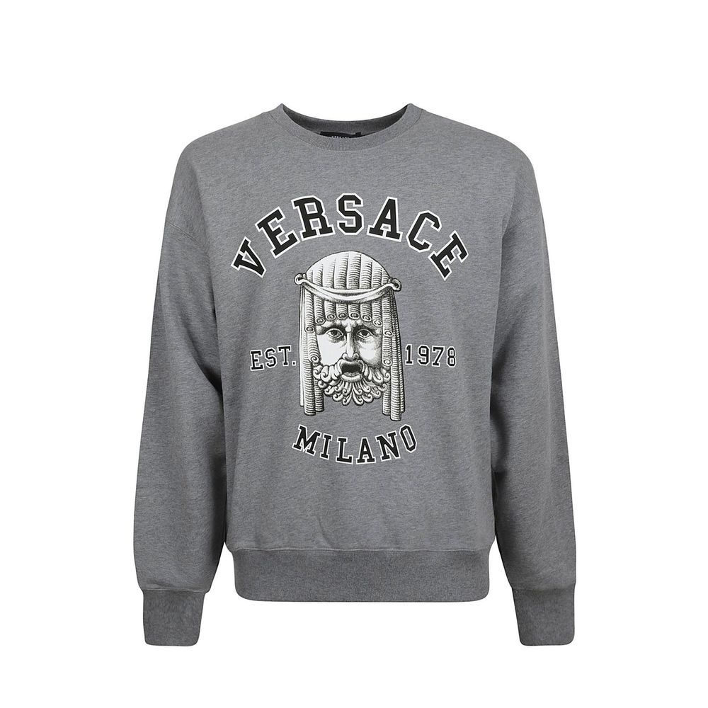 Felpa Versace in cotone grigio