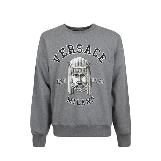 Felpa Versace in cotone grigio