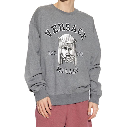 Felpa Versace in cotone grigio