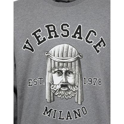 Felpa Versace in cotone grigio
