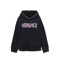 Sweat-shirt en coton noir Versace