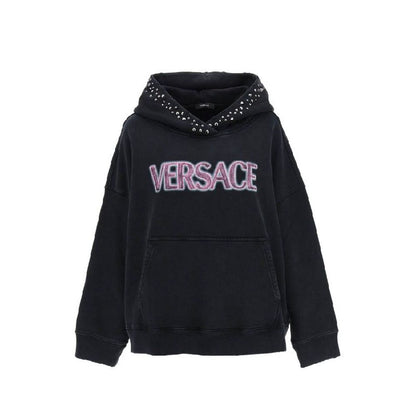 Sweat-shirt en coton noir Versace