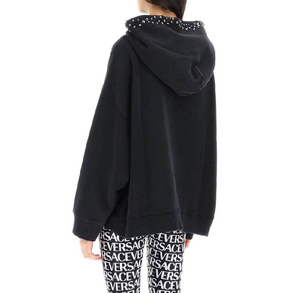 Sweat-shirt en coton noir Versace