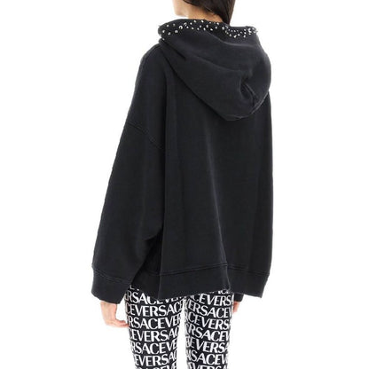 Sweat-shirt en coton noir Versace