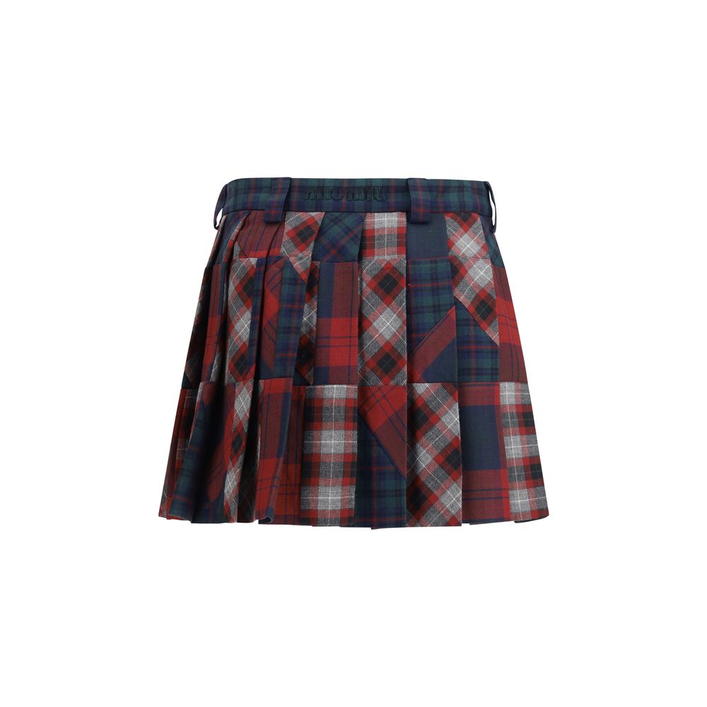 Minigonna Miu Miu in lana fleece multicolore