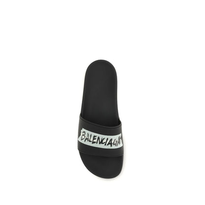 Balenciaga Sandali Neri in Gomma