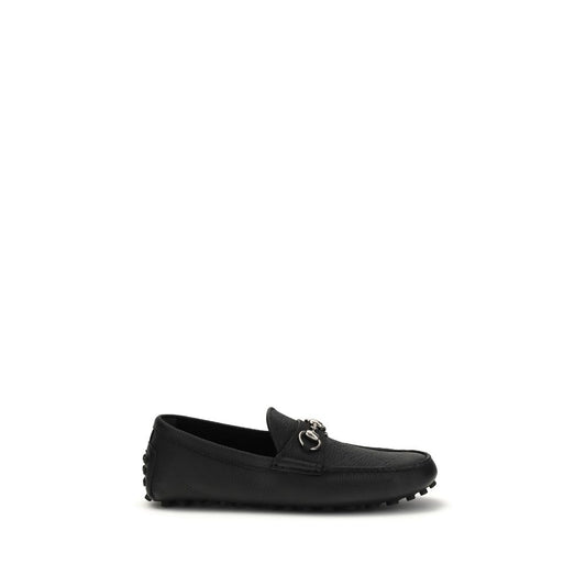 Mocassini slip-on Gucci Bos Taurus in pelle di vitello nera