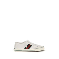 Sneakers basse Gucci in cotone bianco