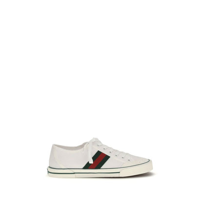 Sneakers basse Gucci in cotone bianco
