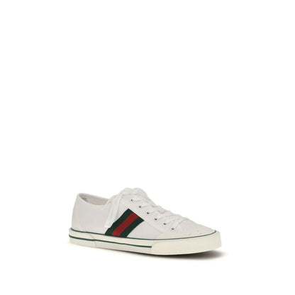 Sneakers basse Gucci in cotone bianco