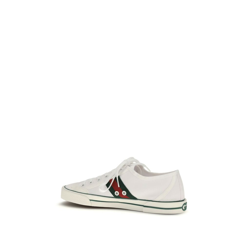 Sneakers basse Gucci in cotone bianco