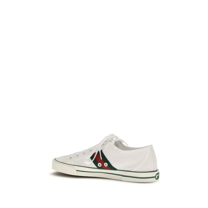 Sneakers basse Gucci in cotone bianco