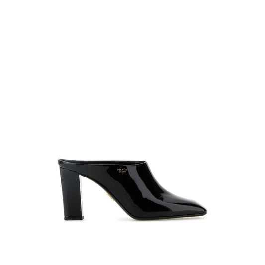 Mules Prada in pelle di vitello nera