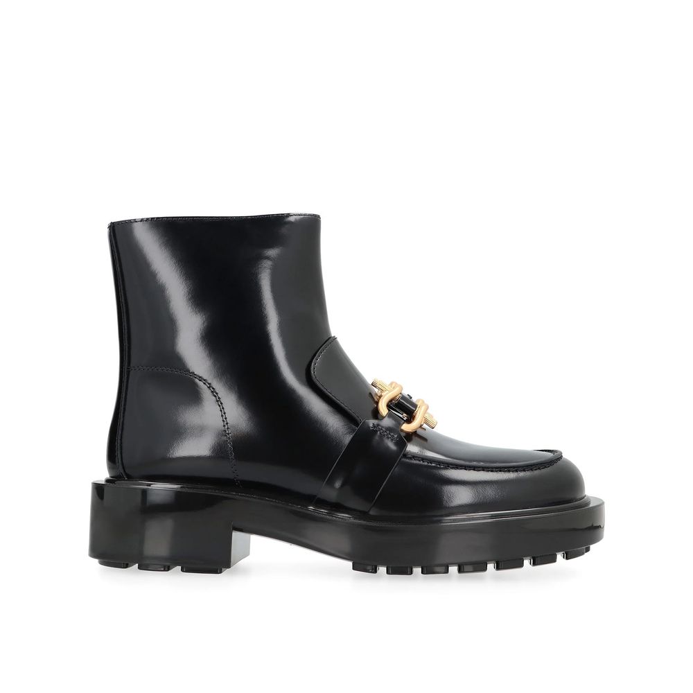 Bottines Bottega Veneta en cuir de veau noir