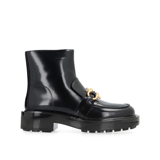 Bottega Veneta Stivaletti Neri in Pelle di Vitello