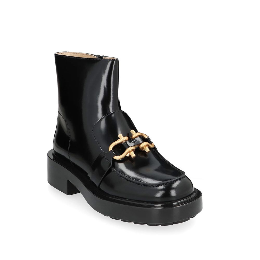 Bottines Bottega Veneta en cuir de veau noir