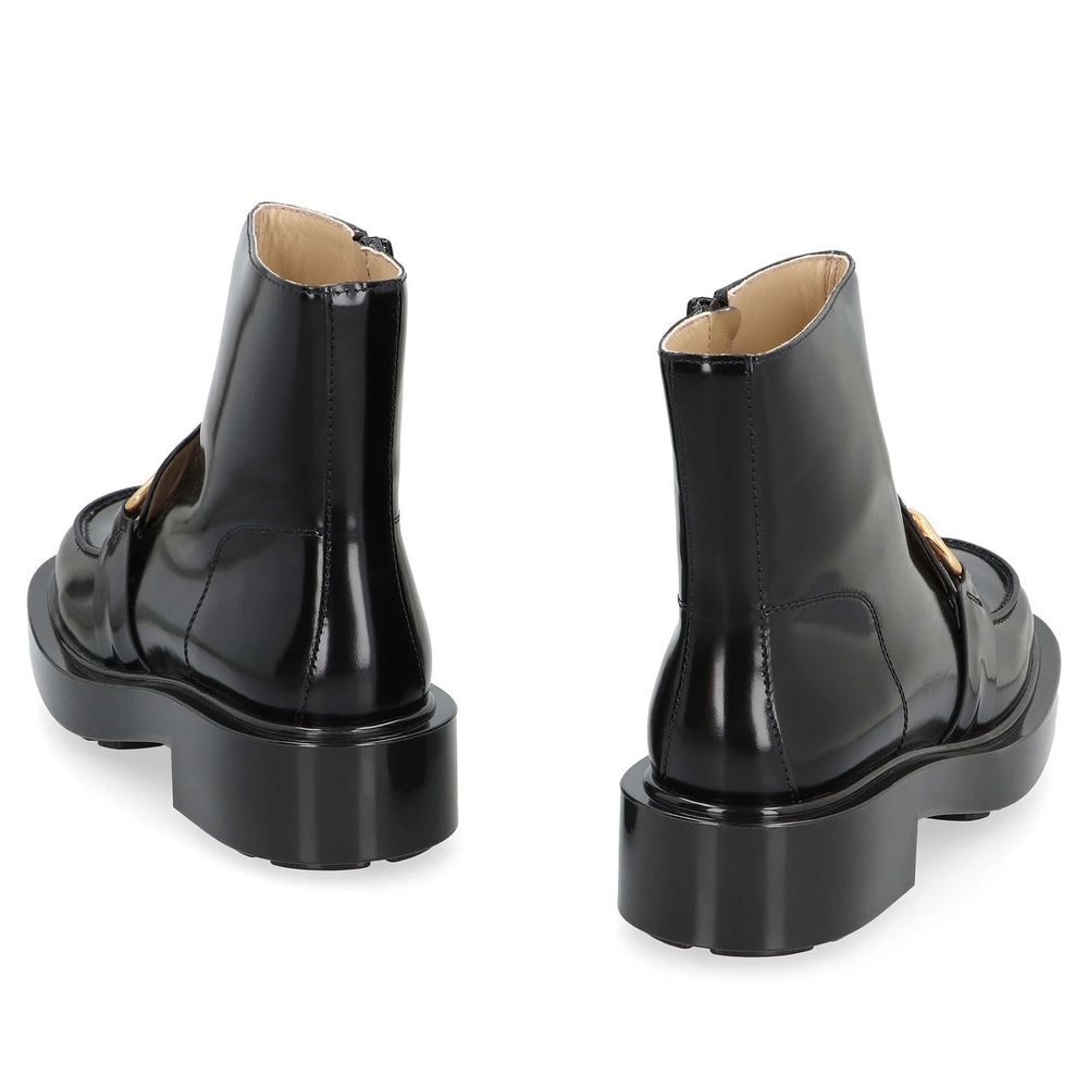 Bottines Bottega Veneta en cuir de veau noir