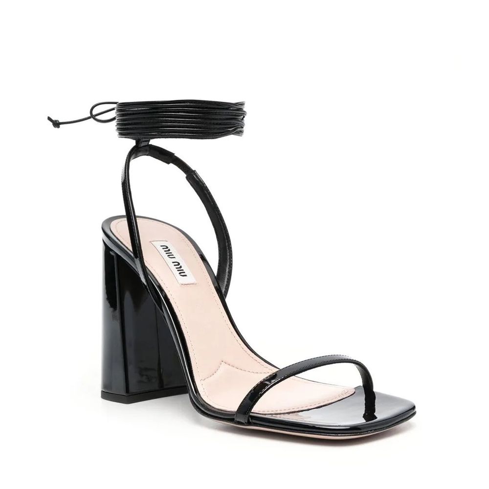Sandales à plateforme Miu Miu en veau noir